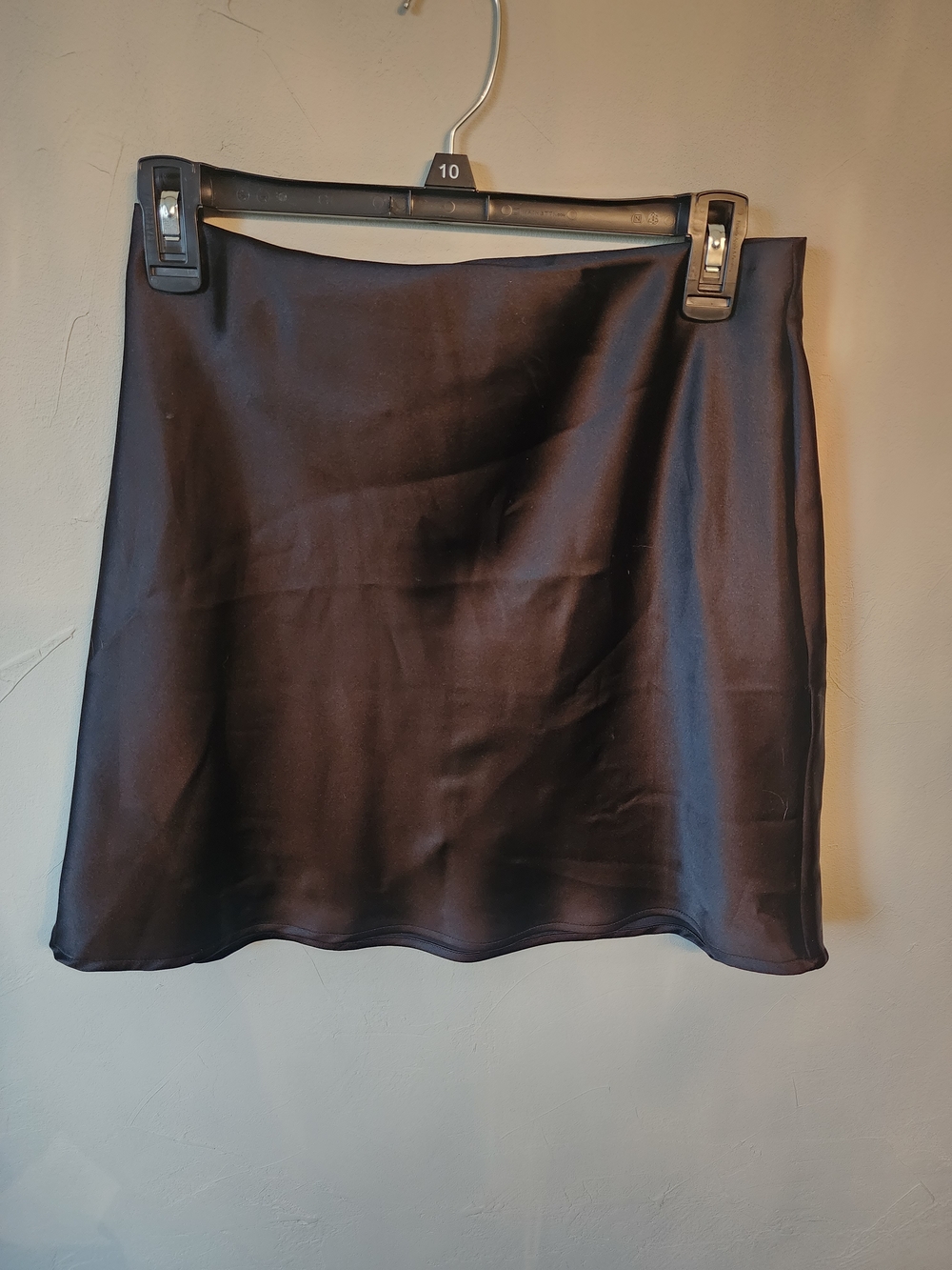 Renee C. Black Satin Mini Skirt Size Medium